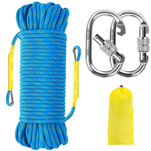 Cuerda de escalada NTR 8 mm 10-50 m con ganchos de acero de seguridad