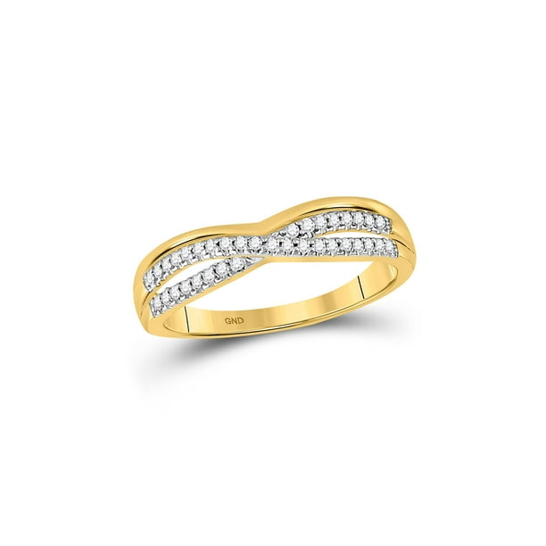 AA Jewels - Solid 10k Yellow Gold Round Diamond Twist Band Engagement ...