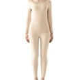 thumbnail image 1 of Qarigey Calzoncillos largos para mujer, conjunto de ropa interior de fondo de Color sólido, capa base térmica para clima frío, cuello , Ropa interior Blanco, 1 of 6