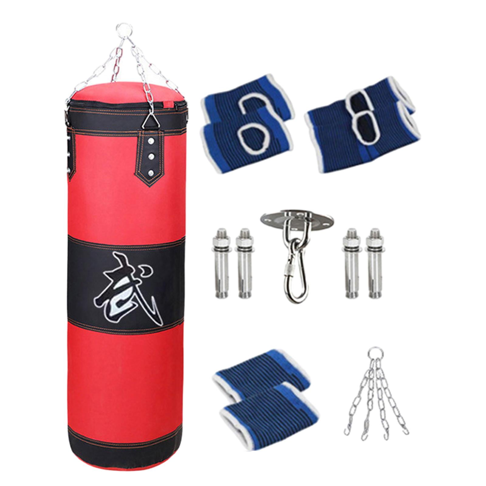 funtasica Boxing Bag Boxing Sandbag with Hanging Hook Fitness Unfilled Bag Punching Bag for Kids Home Gym Judo Kickboxing Body Building Red 120cm