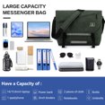 thumbnail image 3 of OIWAS 15.6 inch Laptop Messenger Briefcase for Men Women, Large Casual Satchel with Shoulder Strap, Green, 3 of 8