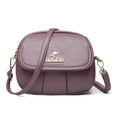 thumbnail image 2 of 2 piezas bolso madre mediana edad cuero pu con múltiples bolsillos retro informal a la bolso concha para mujer bolso hombro A-220 púrpura, 2 of 9