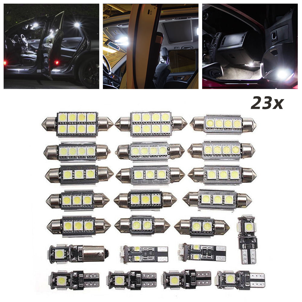 23pcs Car Inside LED Light Package Kit Dome License Plate Lamp Bulbs Universal