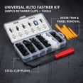 thumbnail image 4 of 100 PCS Car Bumper Retainer Clips Set - Universal Plastic Fasteners Kit with Fastener Remover, Heavy Duty Automotive Push Pin Rivets Assortment for Fender, Door Trim, Engine Cover (1 Set), 4 of 7