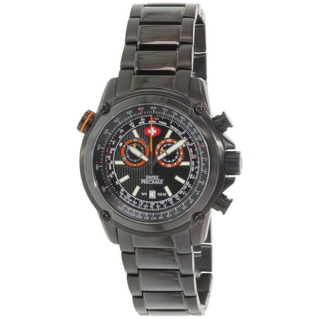 Swiss Precimax Men's Squadron Pro SP13075 Black Stainless-Steel Swiss Chronograph Dress Watch