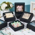 thumbnail image 5 of 10Pcs Black Kraft Paper Box with Clear Window 5x5x1.9inch Square Soap Packaging Boxes Kraft Paper Gift Box for Soap Candy Chocolate Bakery Wedding Party Gifts Packaging Black DIY, 5 of 6