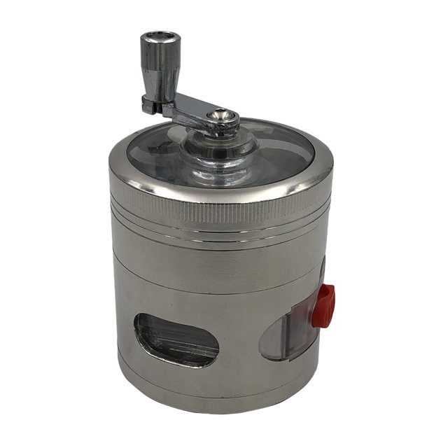 Sywqhk Molinillo de hierbas arcoíris con mango manual, triturador de humo de tabaco con cajón (plata) Sywqhk Para estrenar