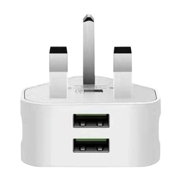 3-Port USB Travel Charger - UK International Plug, Auto-Recognition Fast Charging, Universal for /