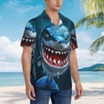 thumbnail image 3 of Balery Cartoon Cute Shark Camisas hawaianas de manga corta para hombre, camisas playeras de corte holgado, camisas de vacaciones con botones,X-Large, 3 of 7