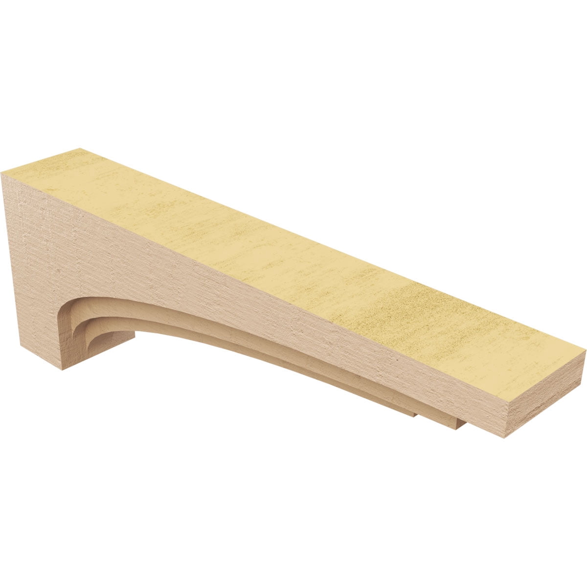 3"W x 18"D x 6"H Thin Rockford Rough Cedar Woodgrain TimberThane Corbel, Primed Tan