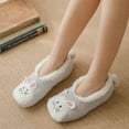 thumbnail image 5 of Women Winter Cozy Warm Fuzzy Plush Lined Slipper Boat Socks Cartoon House Indoor Booties Foot Warmer with Non Slip Grippers, 5 of 15