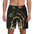 thumbnail image 2 of Picia Skeleton Hand Rose Butterfly pattern Mens Swim Trunks with Compression Liner Stretch Beach Shorts Quick Dry with Zipper Pockets No-Chafing Board Shorts-Small, 2 of 9