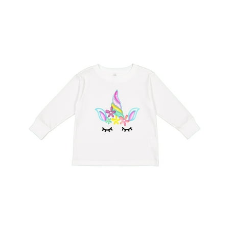 

Inktastic Unicorn Face Gift Toddler Toddler Girl Long Sleeve T-Shirt