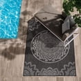 thumbnail image 4 of ZXNYH Outdoor Rug - Modern Area Rugs for Indoor and Outdoor patios, Kitchen and Hallway mats - Washable Outside Carpet (5x7, Bordered - Beige/White), 4 of 8
