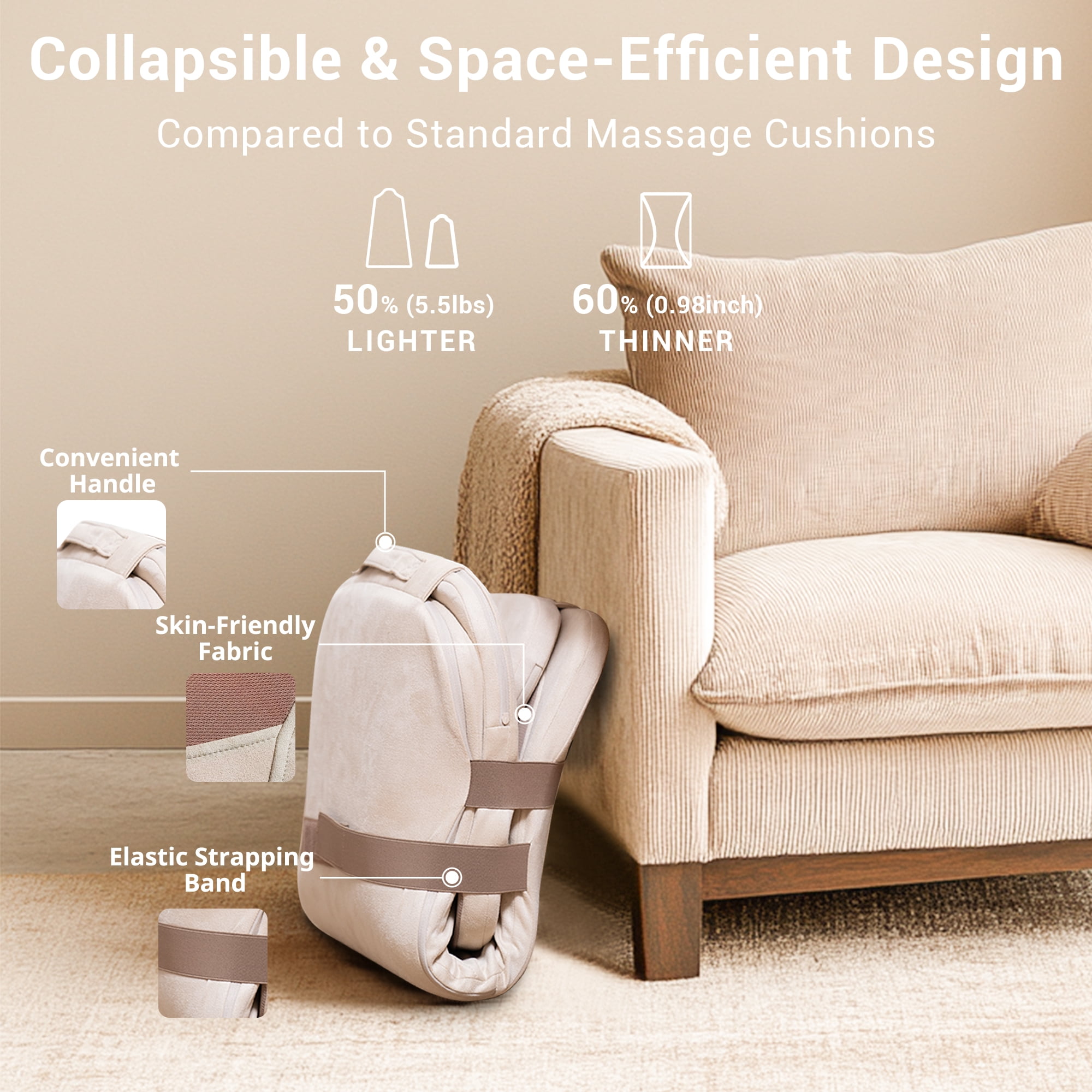 Mynt Back Massager with Heat, Foldable Shiatsu Seat Massage Cushion for  Home/Office, Brown - Walmart.com