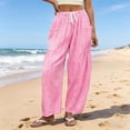 thumbnail image 5 of UOCUFY Womens Wide Leg Pajamas Pants Fall Gingham Casual Lounge Sweatpants | Fall Outfits 2026,Wide Leg Elastic Waist Pants with Pockets Pink,Size S, 5 of 6