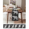 thumbnail image 6 of Vintage Bear Burlap Cotton Table Runner 13x36 Inches Short, Retro Farmhouse Country Wooden Grain Farmhouse Table Runners, Outdoor Dining Tablecloths Decor for Baby Shower/Party/Wedding, 6 of 6