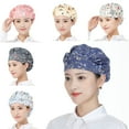 thumbnail image 2 of Modern Cooking Bonnet Protect Hair from Grease and Dust, Suitable for Women Fashionable Cook Work Hat Floral Pattern, 2 of 4