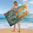 thumbnail image 4 of Beach Towels Coastal Ocean Seahorse Octopus Bath Shower Towel Microfiber Absorbent Quick Dry Ocean Coastal Beach Thin Sand Free Towels for Travel Sports Bath Swimming Pool 30x60 inch, 4 of 8