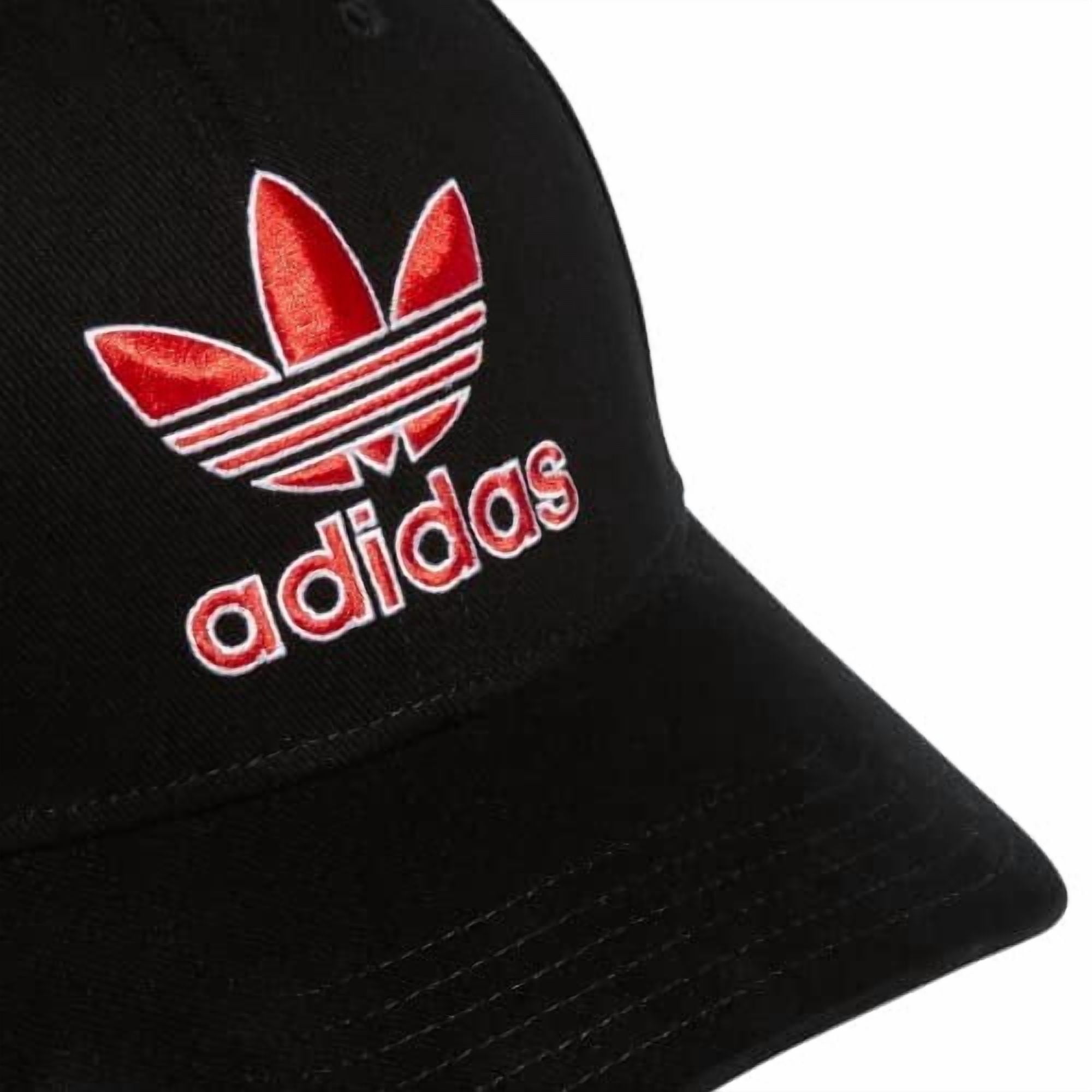 adidas Originals Men's Icon 2.0 Structured Precurve Snapback Cap, Black/Vivid Red/White, One Size