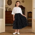 thumbnail image 4 of Miluxas Girls' Maxi Skirts Tiered Elastic Waist Long Flowy Swing Ruffle Pleated Casual Summer Skirts Black 5-6 Years, 4 of 4
