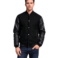 thumbnail image 2 of DECKRA Genuine Leather Sleeve, Wool Blend Letterman Varsity Jacket, Men's, Boys, 2 of 4