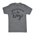 thumbnail image 1 of Mens Easily Distracted By Dogs T Shirt Funny Pet Puppy Tee for Guys (Dark Heather Grey) - 5XL, 1 of 3