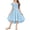 Light Blue, variant on Girls Off Shoulder Dress Flutter Sleeve Summer Midi Swing Dress with Pockets Formal Dress Pink 4-13Y