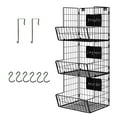 thumbnail image 2 of 3 Layer Fruit Baskets on Wheels,Fuleadture Market Basket Stand Rolling Stackable Baskets Metal Wire Basket with Wheels Stackable Storage Bins for Kitchen Living Room Bedroom and Bathroom, 2 of 7