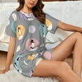 thumbnail image 5 of Yiaed Cute Geese Print Short Sleeve Pajama Sets for Women Casual Crew Neck 2 Piece Lounge Sets Women's Short-Sleeved Pajama-4X-Large, 5 of 5