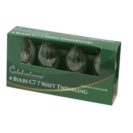 

Celebrations UYRY2117 C7 Clear Replacement Twinkle Bulbs