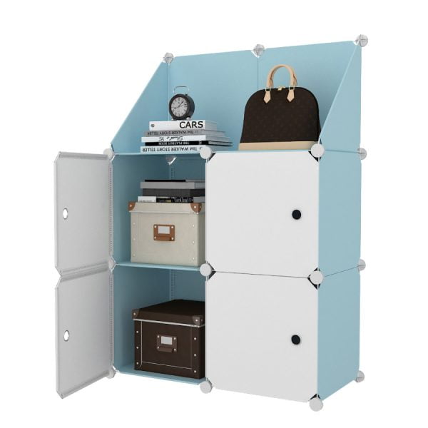 Gabinete organizador plástico 4 cubos mueble Modular UTILISIMO Azul