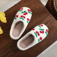 thumbnail image 6 of Gaexia Cute Cherry Slippers For Men And Women Cozy Winter Wool Indoor Shoes Soft Comfortable Home Footwear, 6 of 7
