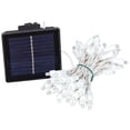 thumbnail image 1 of Novelty Lights 50 Light Solar Powered LED Outdoor Mini Light String, 12.5 Feet on White Wire, Pure White 5mm Bulbs, Automatic Dusk to Dawn Operation, 1 of 7