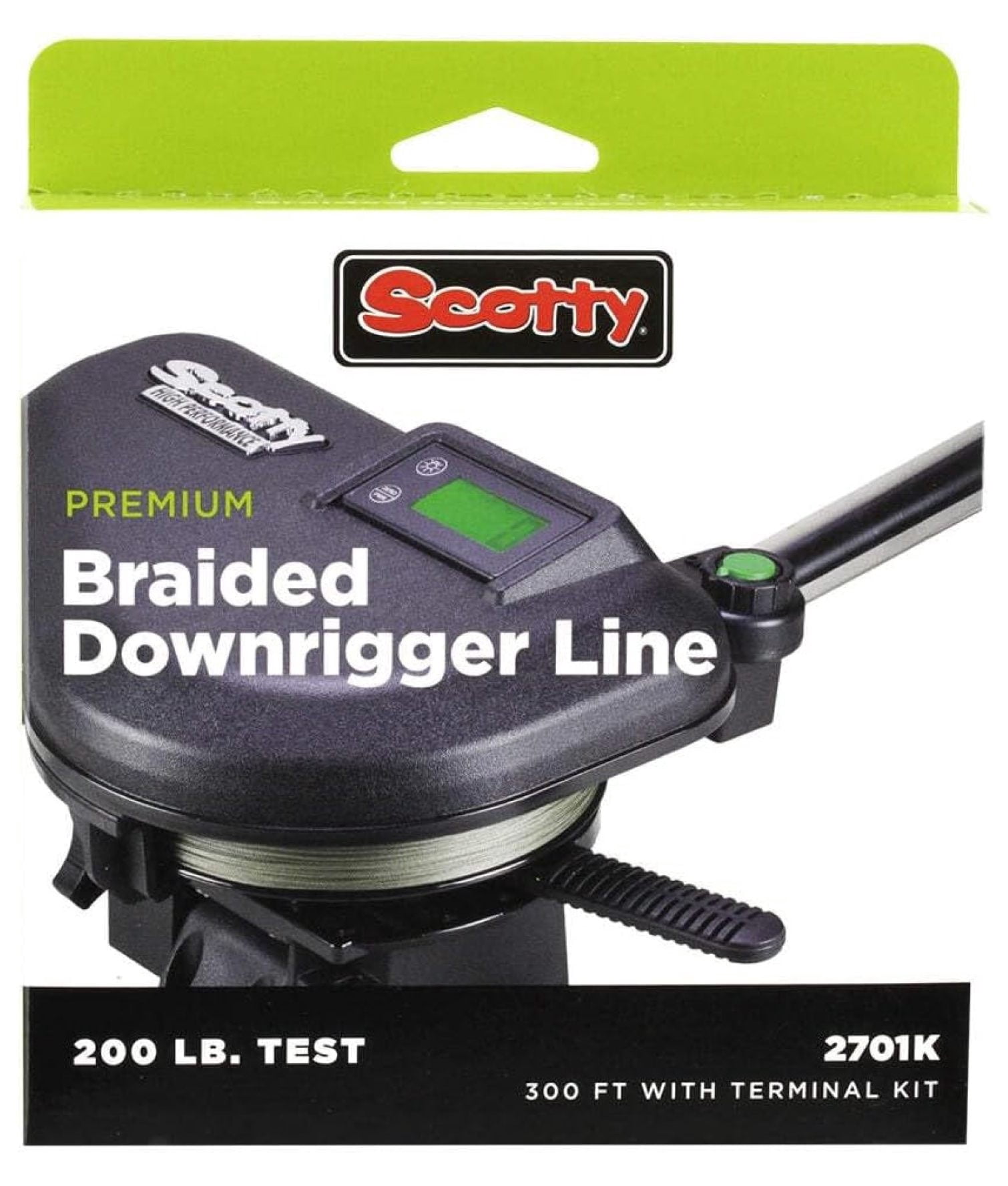 Power Braid Downrigger Line 200-Pound Test/300-Feet Spool with Kit Black