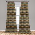 thumbnail image 5 of Ambesonne African Curtains, Folk Art Sharp Motifs, Pair of 28"x84", Multicolor, 5 of 5