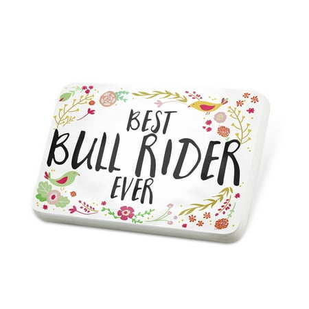 Porcelein Pin Happy Floral Border Bull Rider Lapel Badge – NEONBLOND