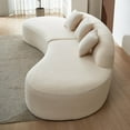 thumbnail image 5 of Tabaray 119.29'' Curved Sofas Couch Cloud for Living Room,Modern Minimalist Style Curved Sofa Sectional Sofa with 3 Pillows for Living Room, No Assembly,Beige, 5 of 8