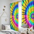 thumbnail image 5 of Pink and Yellow Tie Dye Pattern Insulated Teens Curtains Set Of 2, Bedroom Essentials, Toddler Room Decor 52x84in(132x213cm), 5 of 5