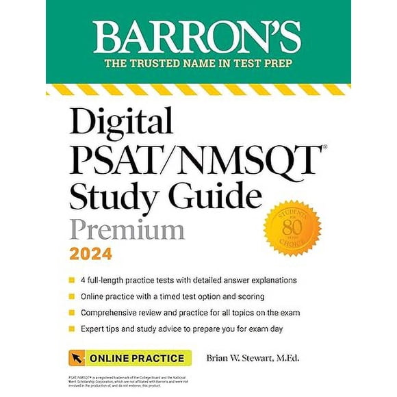 Digital PSAT/NMSQT Study Guide Premium, 2024: 4 Practice Tests + Comprehensive Review + Online Practice (Barron's Test Prep)