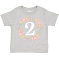 thumbnail image 3 of Inktastic 2nd Birthday Rose Wreath 2 Year Old Girl Girls Toddler T-Shirt, 3 of 5