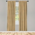thumbnail image 3 of Ambesonne Floral Curtains, Vintage Repeating Leaves, Pair of 28"x63", Burnt Orange Beige and Peach, 3 of 5
