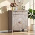 thumbnail image 2 of Tcbosik Farmhouse Buffet Cabinet with Drawer and 2 Doors, Kitchen Storage Cabinet, Cupboard with Adjustable Shelf, Accent Cabinet for Living Room, Dining Room, Natural, 2 of 11