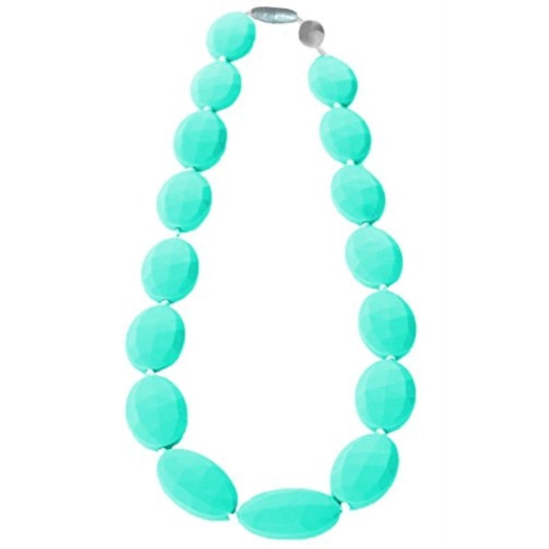 Itzy Ritzy Teething Happens Silicone Assorted Bead Necklace Aqua Daydream
