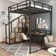 thumbnail image 4 of Marco de cama de Metal para estudiantes, cama tipo Loft para adultos, litera para uso en Hotel, dormitorio plano pequeño y sencillo, cama que ahorra espacio debajo de la mesa, 4 of 4