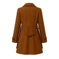 thumbnail image 4 of TGSLY Women's Wool Blend Coat Soft Notched Lapel Double Breasted Button Long Sleeve Jacket Casual Solid Color Mid-Length Belt Winter Outerwear XXL, 4 of 9