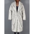 thumbnail image 3 of Votuleazi Long Sleeve Lapel Collar Coat for Women, Stylish Faux Fur Winter Outerwear, 3 of 6