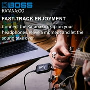 Boss Katana:GO Personal Headphone Guitar Amplifier Bundle with Gearlux Instrument Cable, Picks, and Austin Bazaar Polishing Cloth