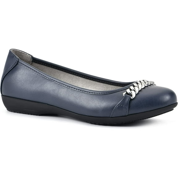 CLIFFS BY WHITE MOUNTAIN Charmed Womens Ballet Flat 11 Navy/Smooth