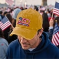 thumbnail image 2 of 250th Anniversary USA Hat Bald Embroidery Patriotic Baseball Cap Liberty 250 Year American Anniversary Hat,Yellow, 2 of 5